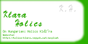 klara holics business card